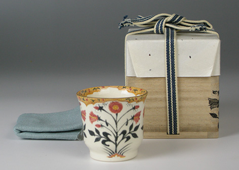 升たか 色絵紅花ぐい呑 | ギャラリー桃青